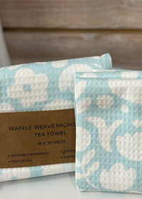 Thumbnail for Waffle Weave Floral Microfiber Tea Towel Creative Co-Op Kitchen Towel