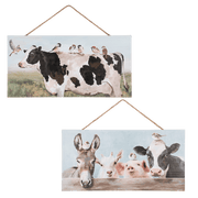 Wall Hangings of Whimsical Farm Animals Ganz Wall Hanging