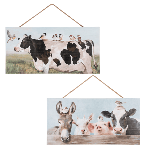 Wall Hangings of Whimsical Farm Animals Ganz Wall Hanging