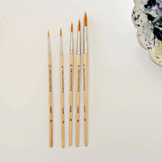 Watercolor paintbrush set of five wood brushes emily lex studio