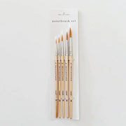 Watercolor paintbrush set of five wood brushes emily lex studio