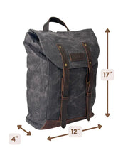 Waxed Canvas Large Travel Backpack, Grey Purnell LLC BackPack