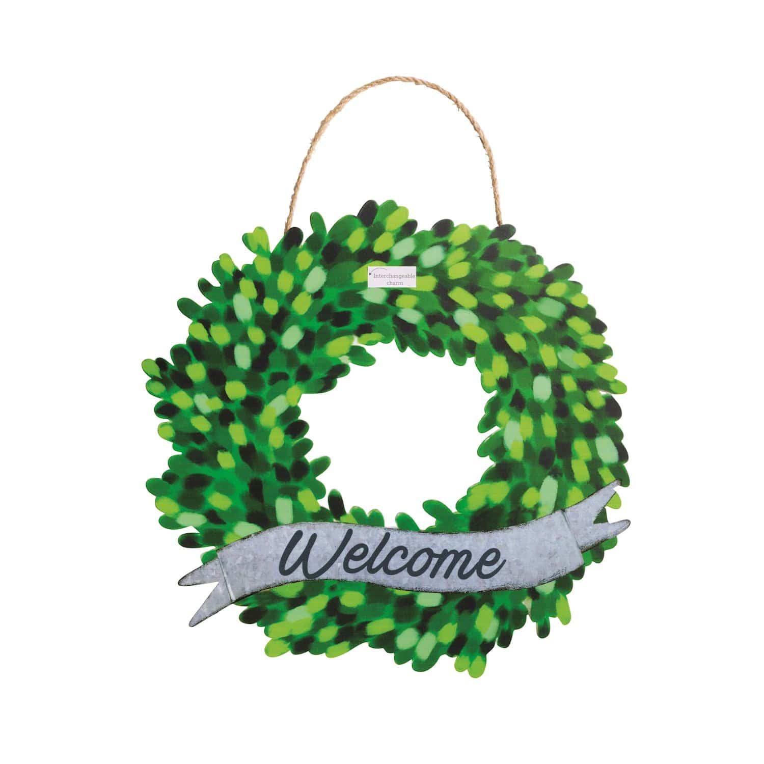 Welcome Tin Wreath Mud Pie Home Decor