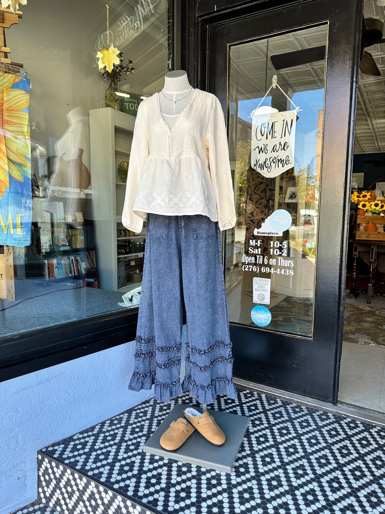 Wide Leg Trimmed Blueberry Pant mittoshop Casual Pant