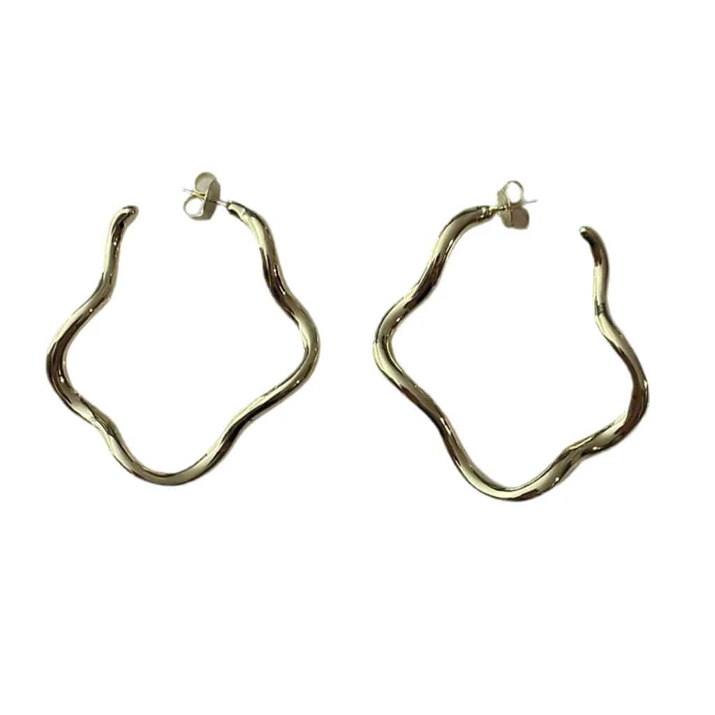 Wiggle Wiggle Hoops by Sheila Fajl - Shiny Gold 18K Plated Sheila Fajl Earring