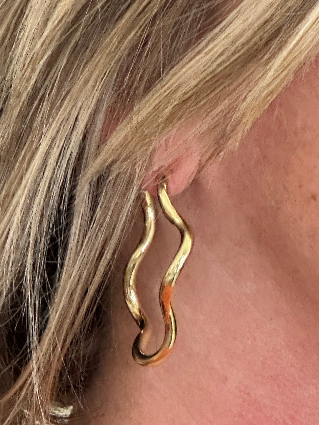 Wiggle Wiggle Hoops by Sheila Fajl - Shiny Gold 18K Plated Sheila Fajl Earring