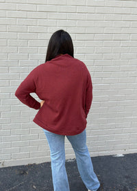 Thumbnail for Wine Long Sleeve Basic Andree by Unit Casual Top