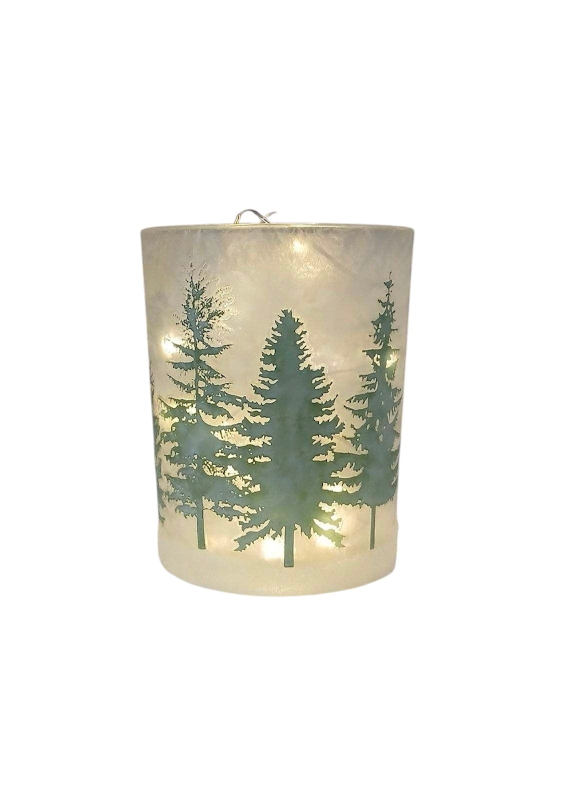 Winter Forest Frosted Candleholders | 6 Sizes Two's Company candleholder 5" H x 4 3/4" Dia