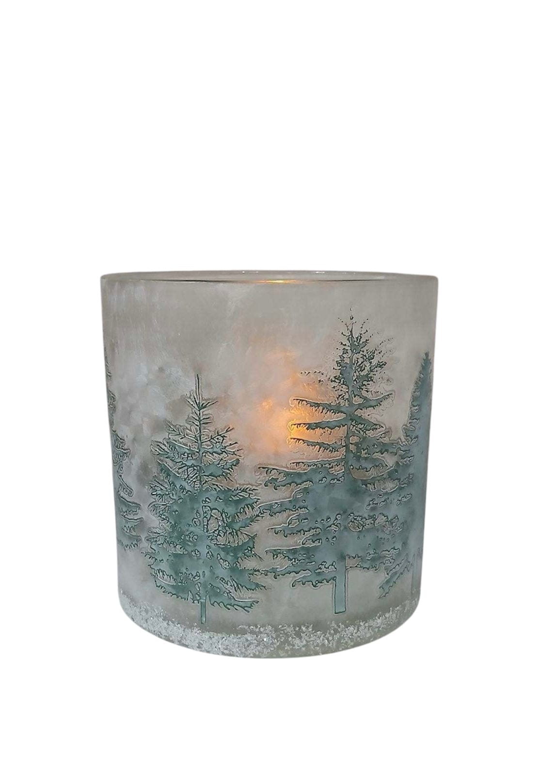 Winter Forest Frosted Candleholders | 6 Sizes Two's Company candleholder 6" H x 5 3/4" Dia