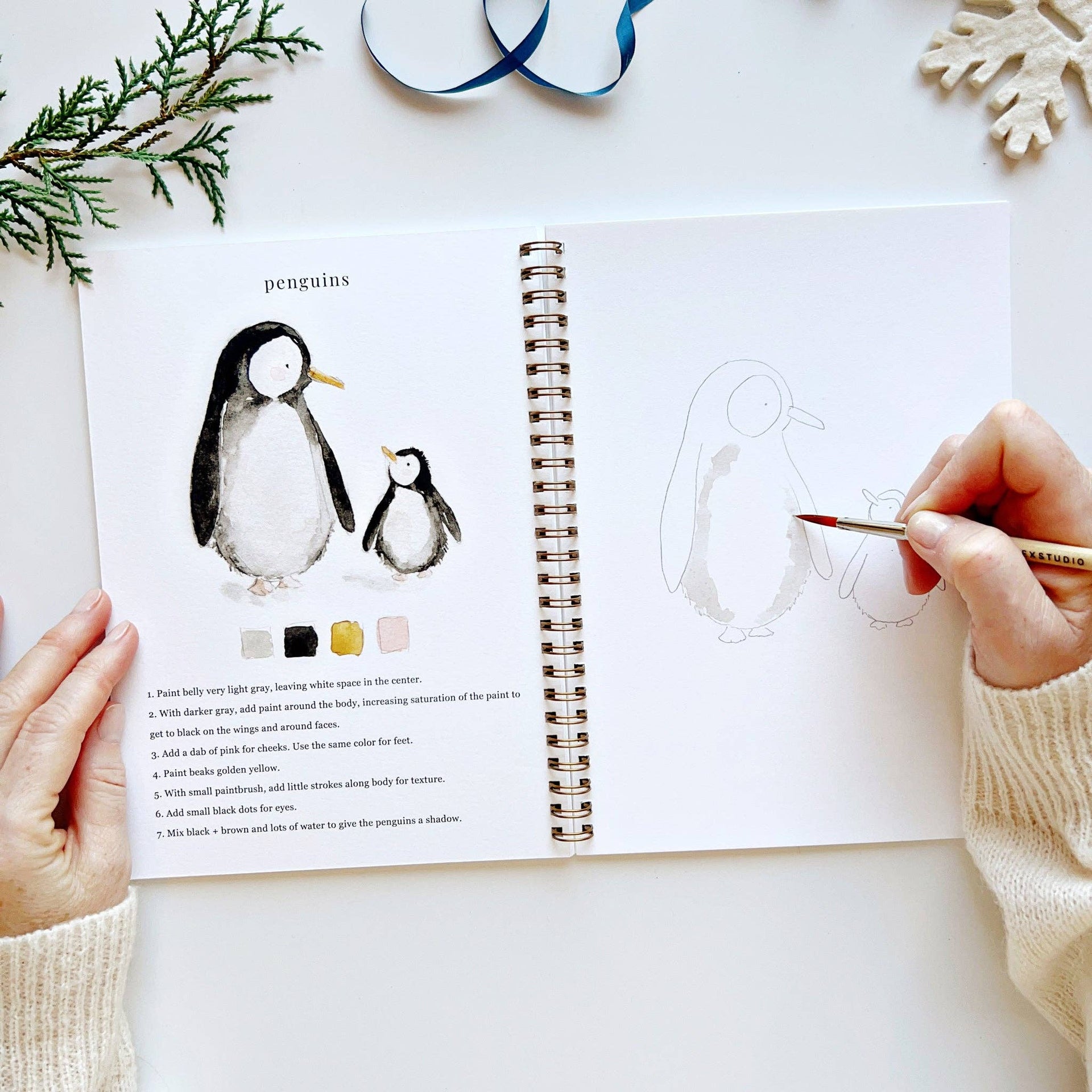 Winter watercolor workbook emily lex studio