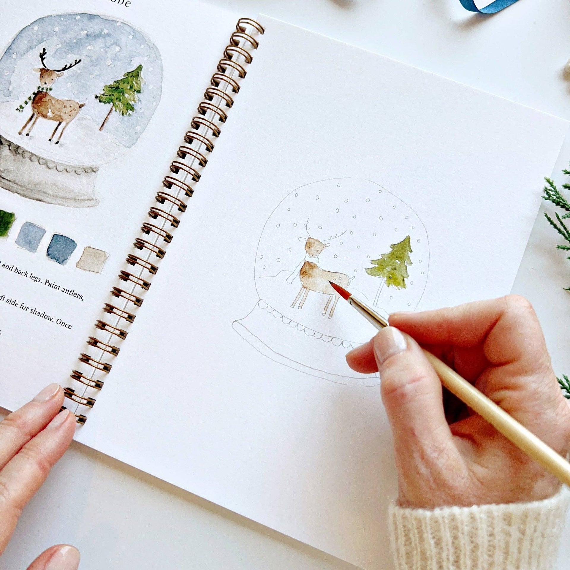 Winter watercolor workbook emily lex studio