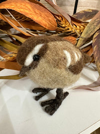 Thumbnail for Wool Bird Ornaments Park Hill Holiday Ornaments Wool Brown Wren