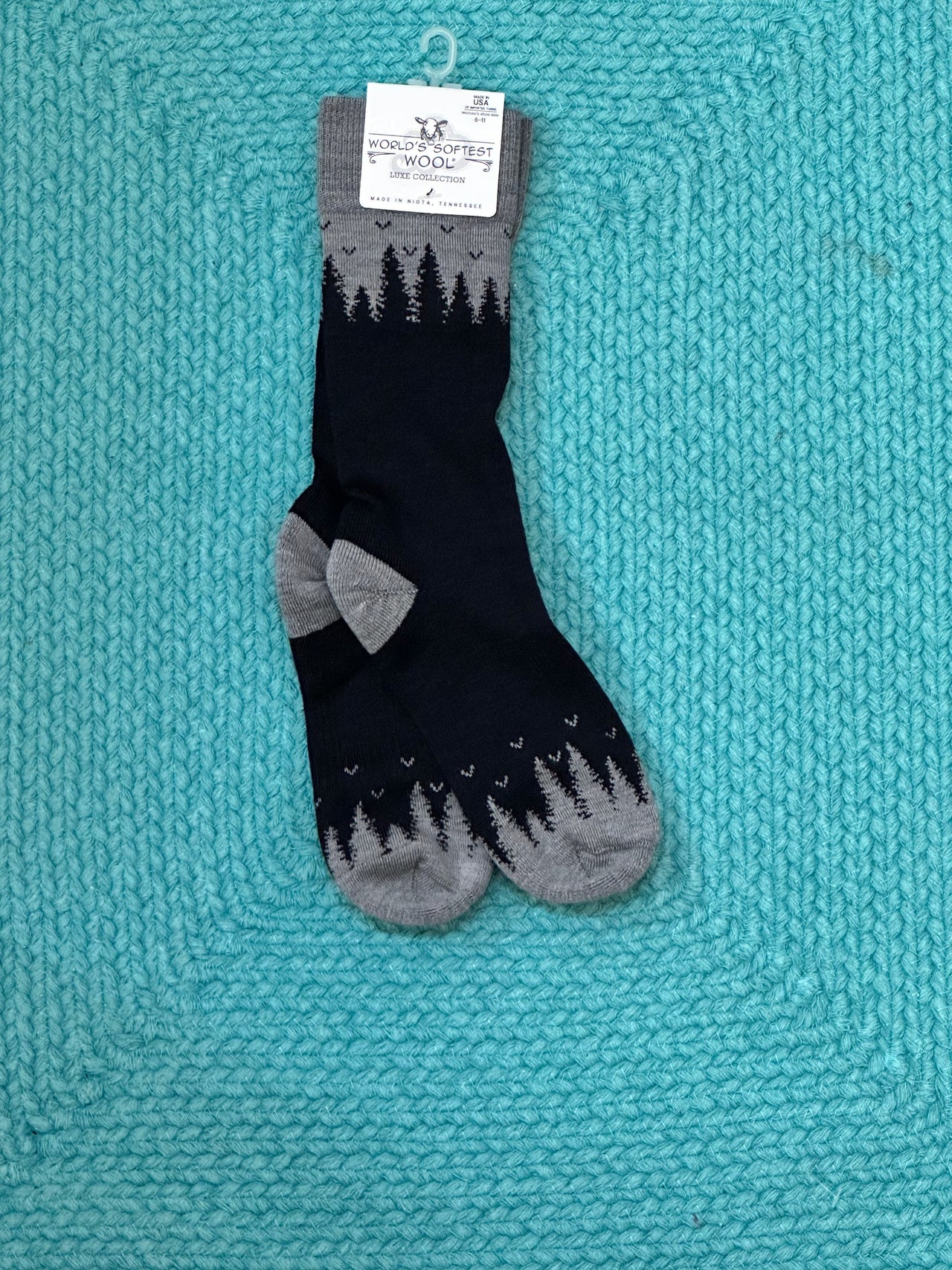 Wool Blend Socks, Forest Textile