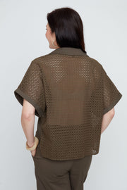 Woven Top in Khaki by Renuar Corwik | Renuar Casual Top