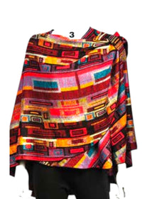 Thumbnail for Woven Unique One Size Cashmere Capes Rapti Cape Red Mosaic