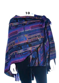 Thumbnail for Woven Unique One Size Cashmere Capes Rapti Cape Purple Mosaic