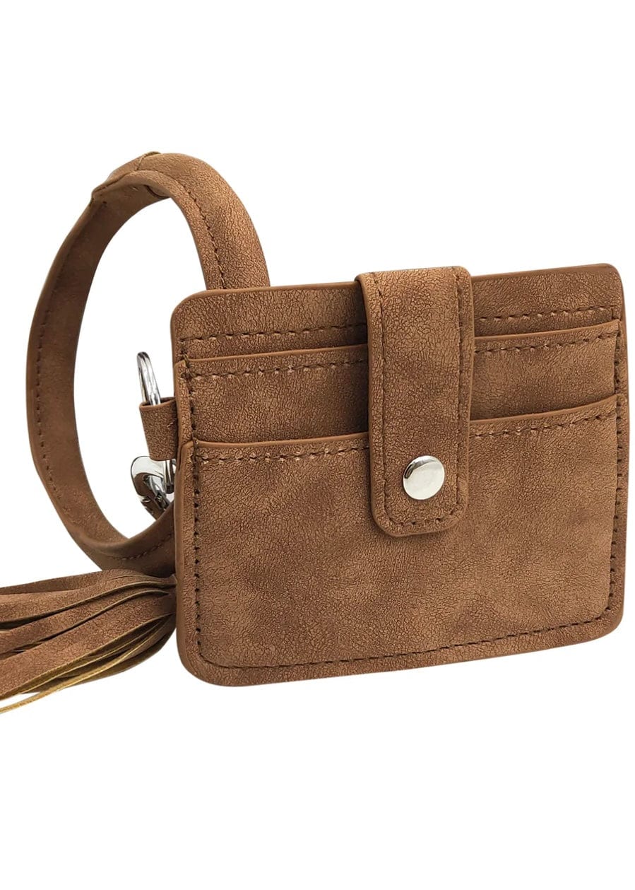 Wristlet Bangle Credit Card Wallet Calla Products LLC Handbags, Wallets & Cases Taupe