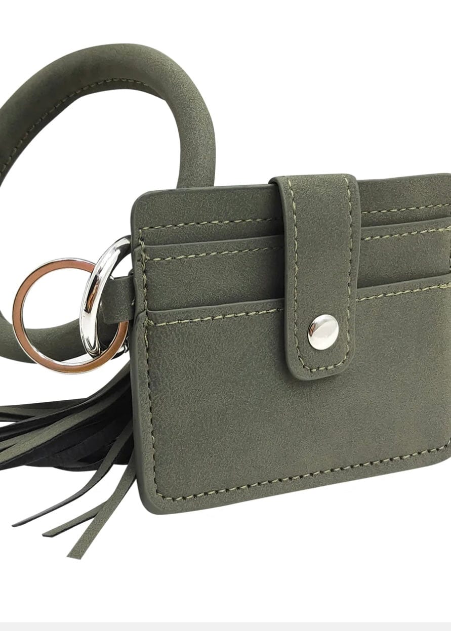 Wristlet Bangle Credit Card Wallet Calla Products LLC Handbags, Wallets & Cases Olive