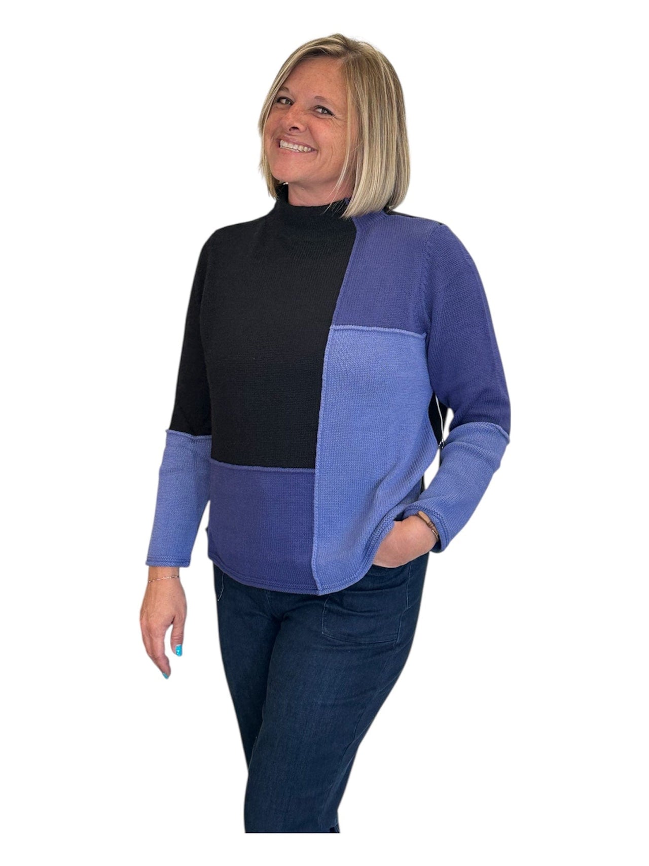 Yin Yang Funnel Neck Pullover | Midnight Habitat SWEATER