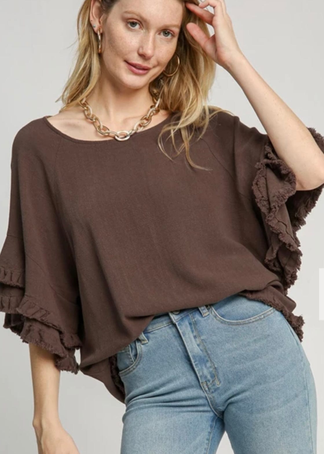 Your Essential Top in Chocolate Umgee Casual Top