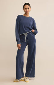 Z Supply Circuit Knit Denim Sweatshirt in Indigo Z Supply SWEATER