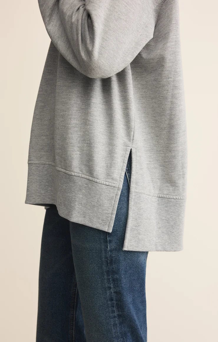 Z Supply Weekender Classic V-Neck Sweatshirt Heather Grey Z Supply Weekender