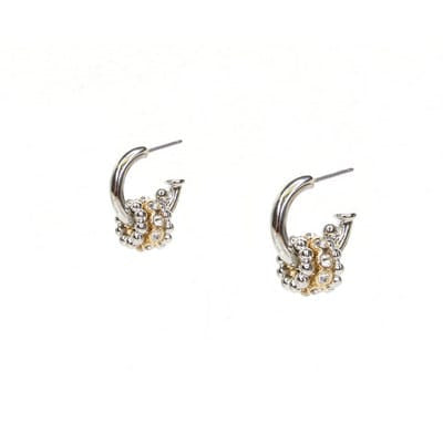 Zar Silver Hoop Earrings with Gold Charms Meghan Browne Accessories