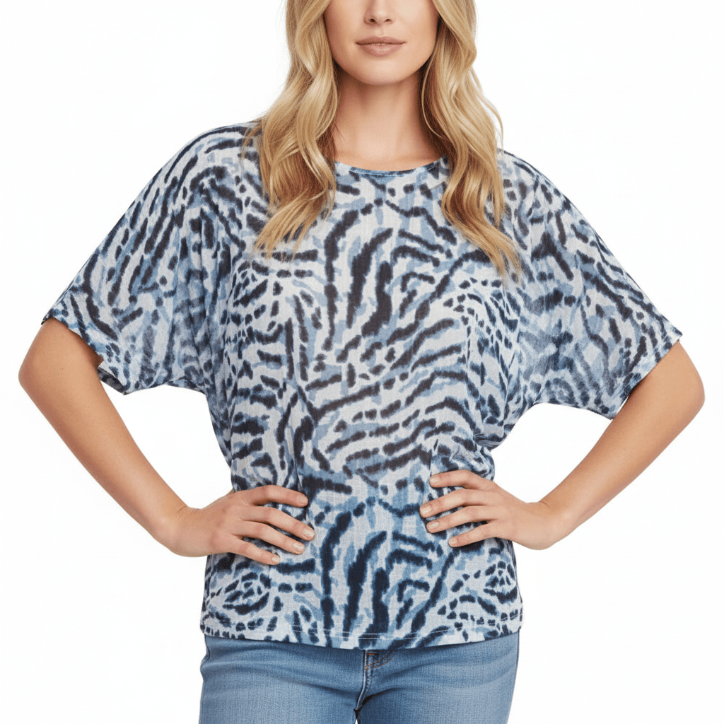 Zebra Swirl Linen Tee Charlie B Casual Top