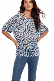 Zebra Swirl Linen Tee Charlie B Casual Top