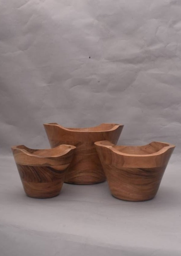 Acacia Wood Bowls set of 3 Bzaar bowls
