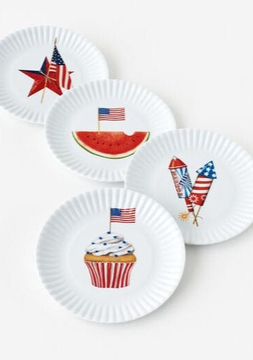 American Holiday 6" "Paper" Plates | set of 4 One Hundred 80 Degrees plates