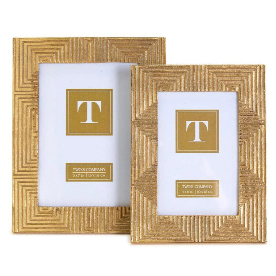 Two's Company Bee-utiful Set of 2 Photo Frames, Gold