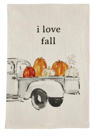Thumbnail for Autumn Themed Flour Sack Towels Mud Pie Kitchen Towels Truck