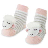 Thumbnail for Baby Rattle Toe Socks by Mud Pie Mud Pie Baby & Toddler Pink Sheep