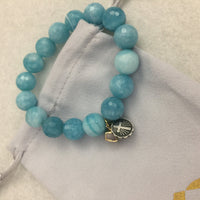 Thumbnail for BLESSINGS BRACELETS Blessings in Disguise Bracelet Blue w Cross & Druzy Quartz
