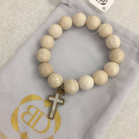 Thumbnail for BLESSINGS BRACELETS Blessings in Disguise Bracelet Cream w mother of pearl cross