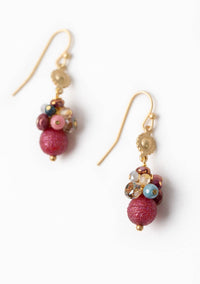 Thumbnail for Blossom Matte Gold, Czech Glass Cluster Earrings Anne Vaughan Designs Jewelry default