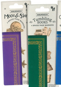 Thumbnail for Bookminders Brass Page Markers IF USA Bookmarks Moon & Stars