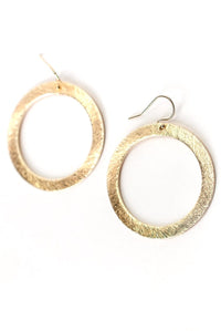 Thumbnail for Brushed Gold Large Hoop Earrings Anne Vaughan Designs Earrings