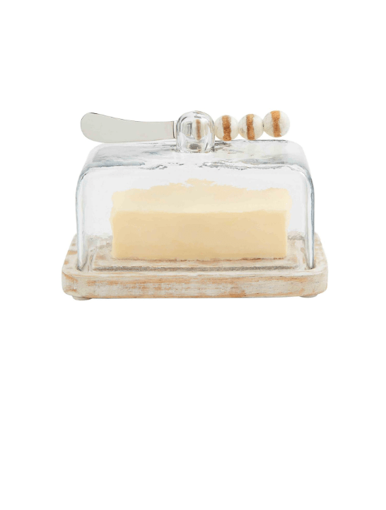 Butter Dish Glass Top Mud Pie Kitchen Tools & Utensils