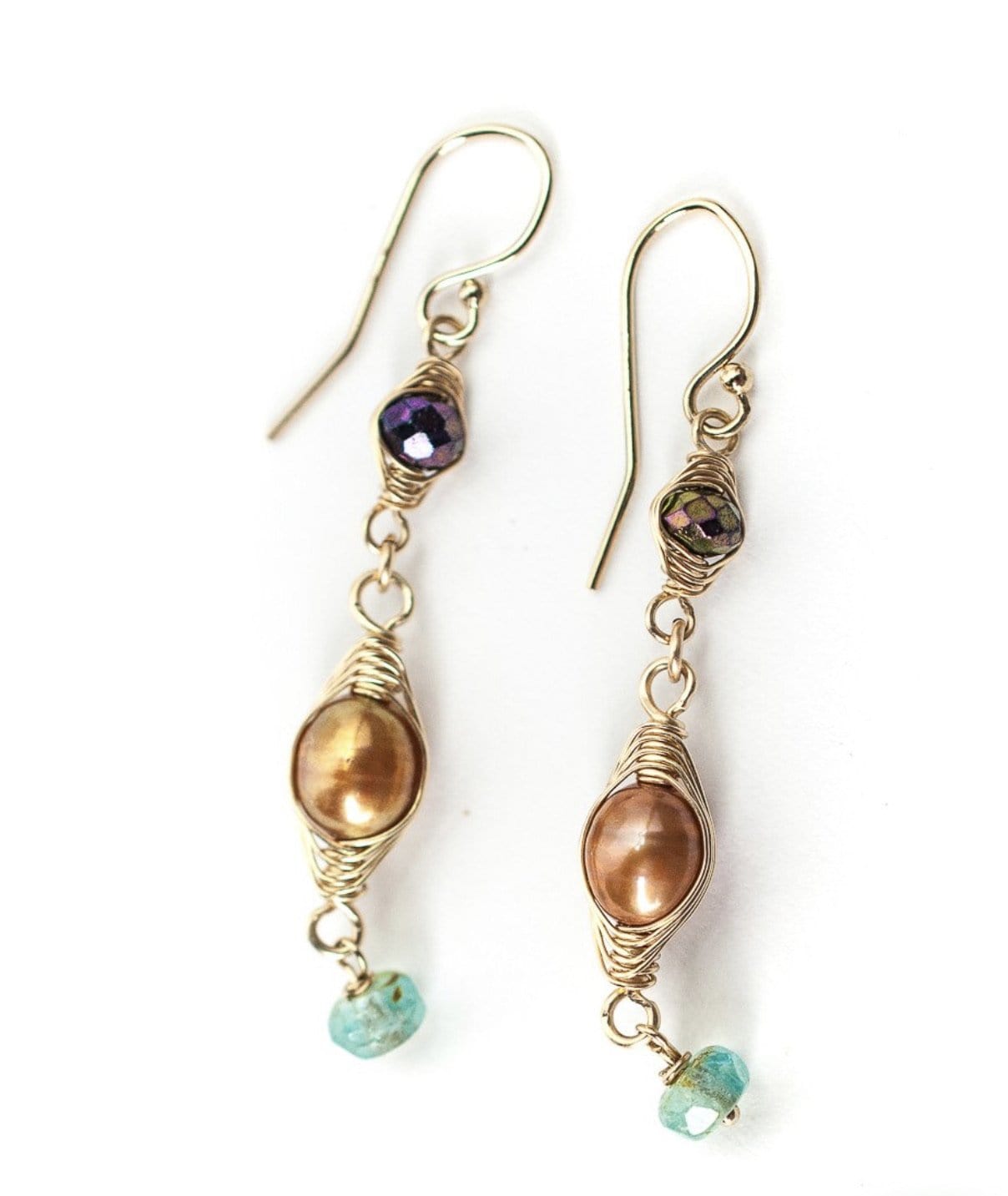 Carnival Pearl Herringbone Earing Anne Vaughan Designs Jewelry