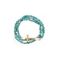 Thumbnail for Cross Multi Strand Stone Bracelet Meghan Browne Design Earrings Turquoise