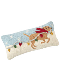 Thumbnail for Dog with Lights Hooked Pillow Mud Pie Pillows