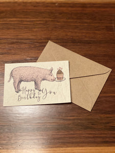 Gift Enclosure Mini Note In the Land of Elsewhere Paper PIGGY BIRTHDAY