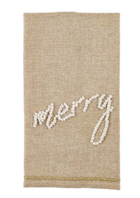 Thumbnail for Gold Chambray Knot Towel - Mud Pie Mud Pie Holiday Merry