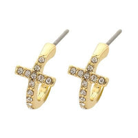 Thumbnail for Gold Hoop Cross Earrings Meghan Browne Design Earrings Silver