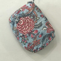Thumbnail for Hand Blocked Chipra Travel Bags Mattie B's Travel Pouches Botanical Blue