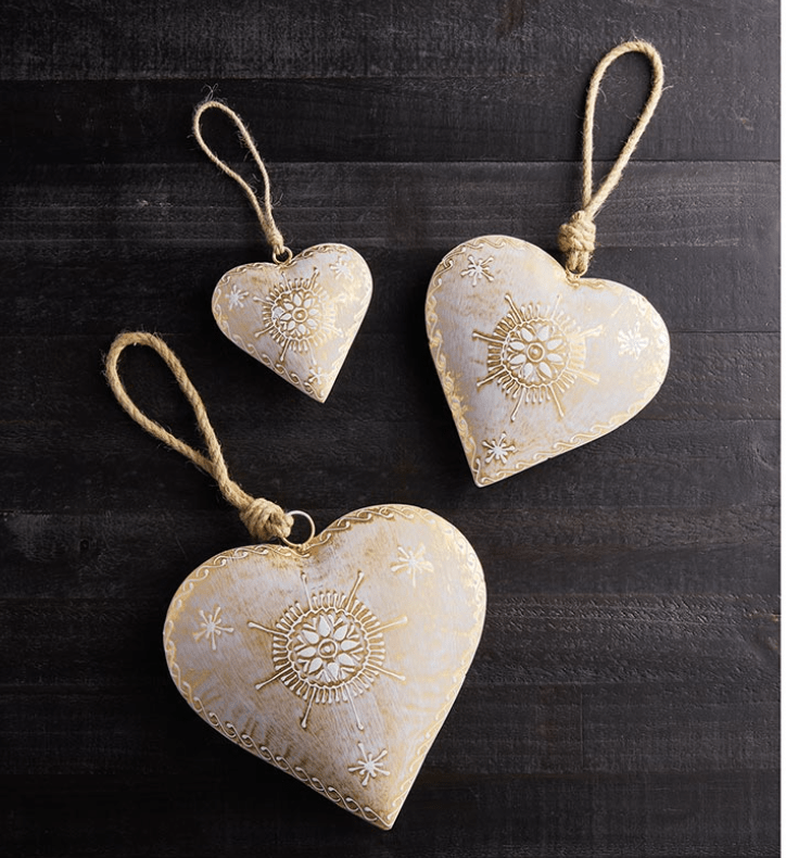 Heart Ornaments Creative Brands home decor White / Small