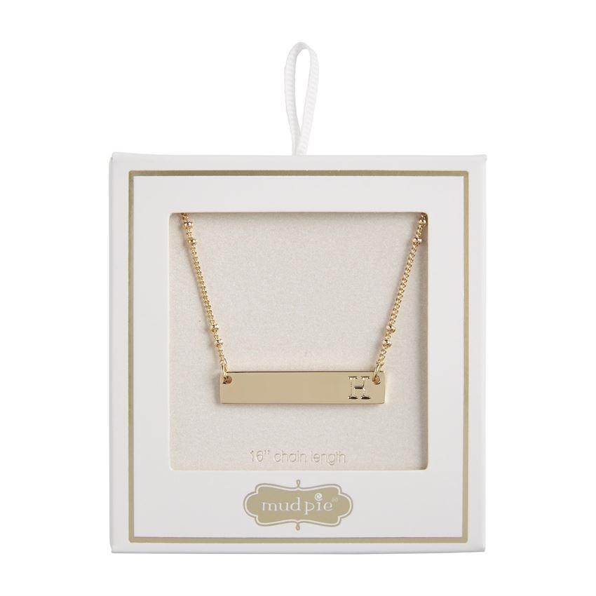 Initial Bar Necklace by Mud Pie Mud Pie Necklace H