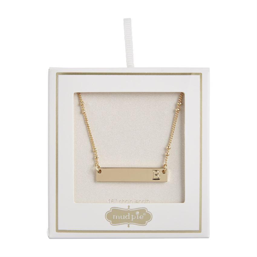 Initial Bar Necklace by Mud Pie Mud Pie Necklace B